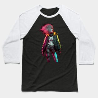 Cyberpunk Girl Baseball T-Shirt